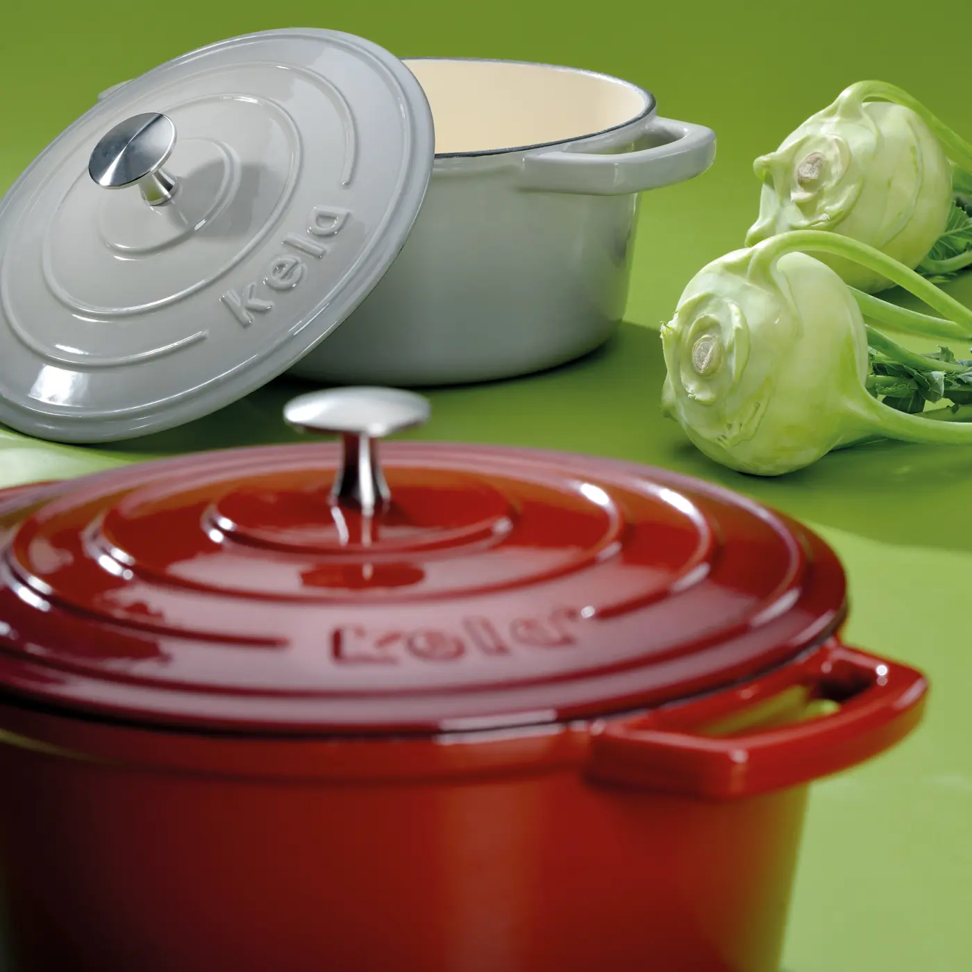 Kela Bräter Calido Gusseisen rot Rund 7cm 28cmØ 3,2l