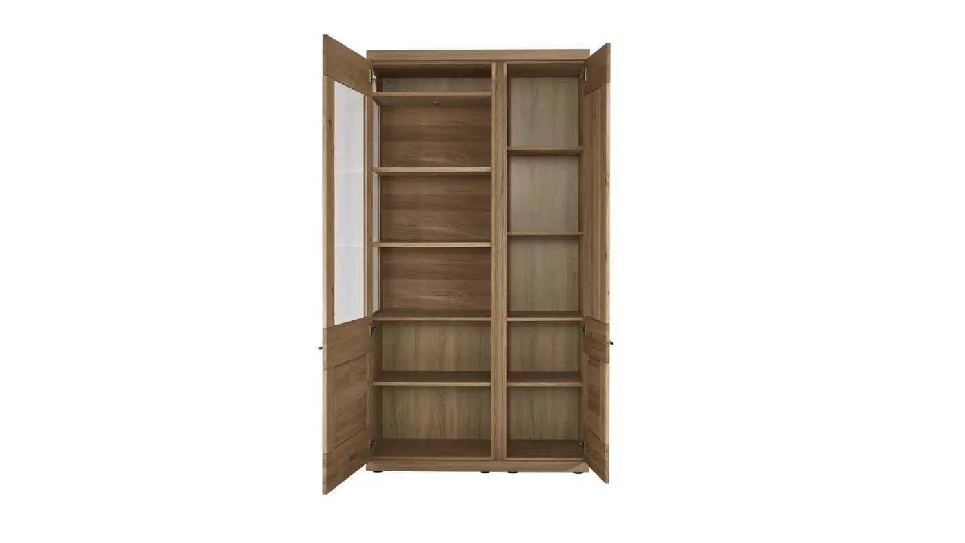 Venjakob Next Level 3000 Vitrine links mit Beleuchtung Wildeiche hell soft 105 x 199 x 43 cm