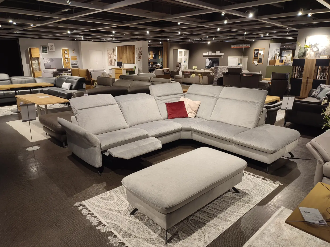 Interliving Polstergruppe inkl. Funktion Serie  4056  grau  ca. 285 x 256 cm