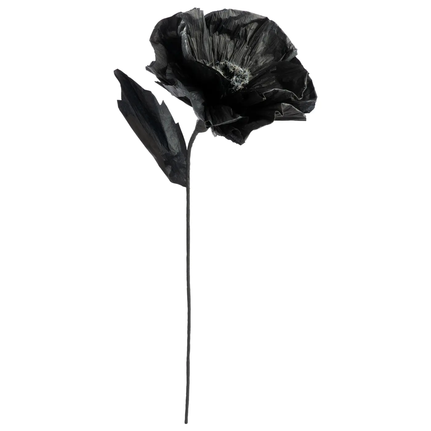 Gilde Kunstblume Mohn schwarz 65 cm Papier