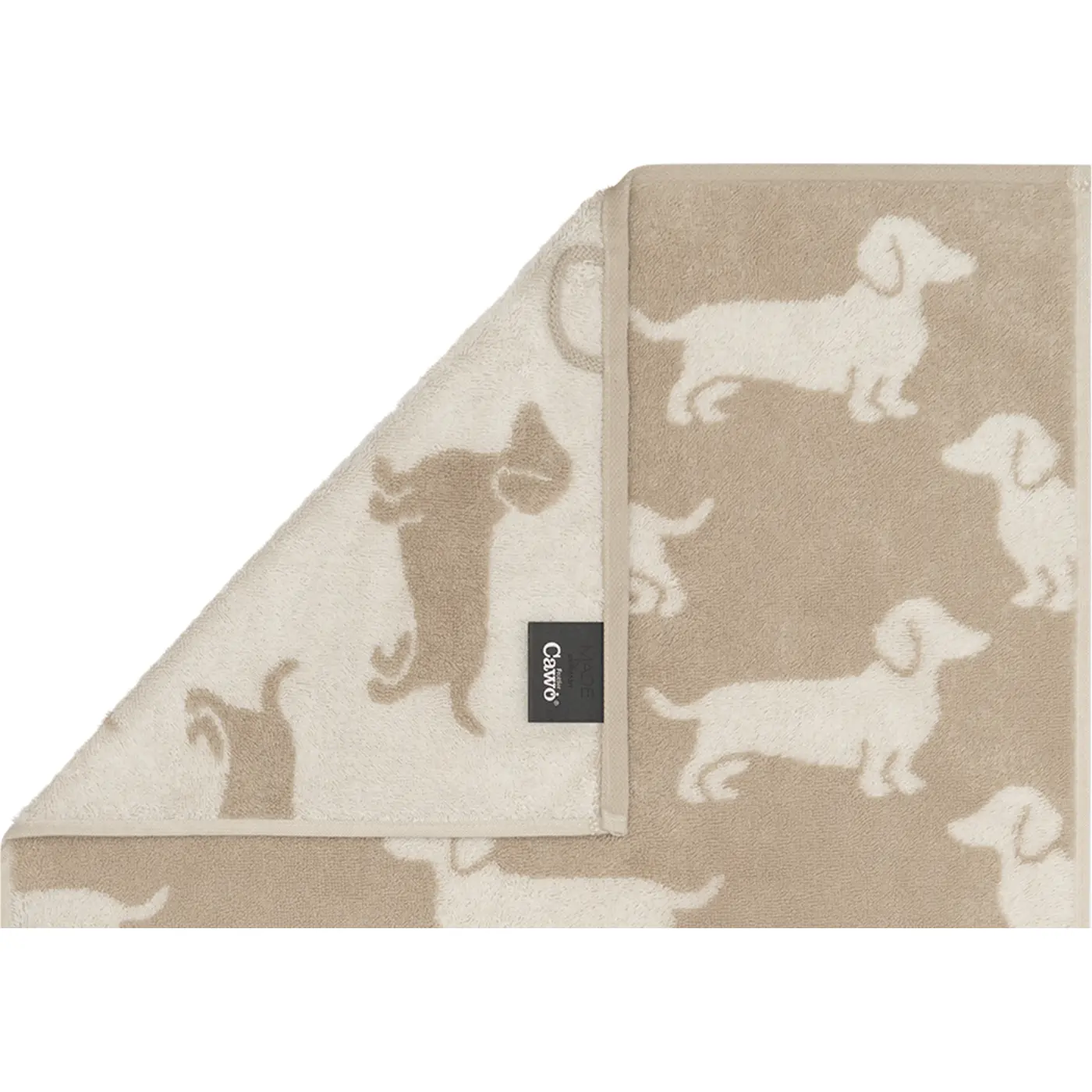 Cawoe Duschtuch We love Dog natur/beige 80/150 cm