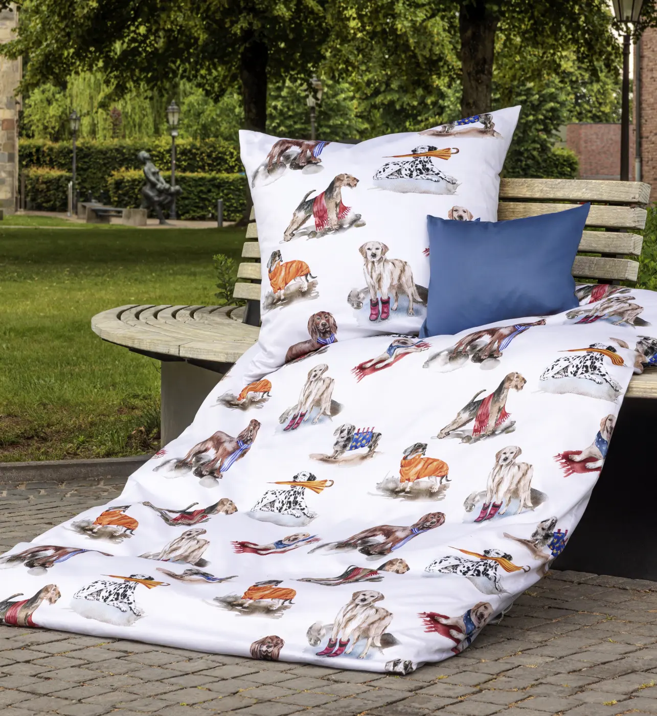 Janine Mako-Satin Bettwäsche modern art S multicolor 135x200,80x80 cm