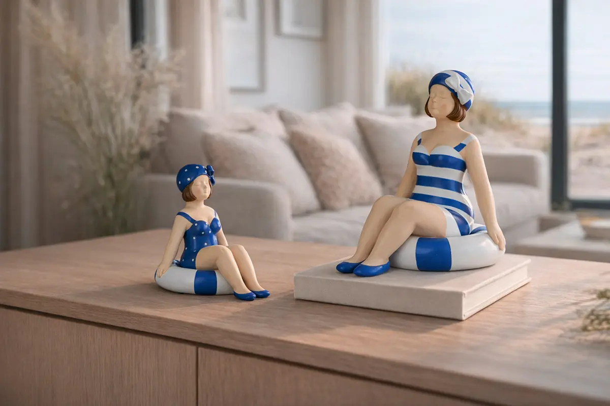 Gilde Handwerk Badenixe-Figur Becky Kunstharz blau 10 cm