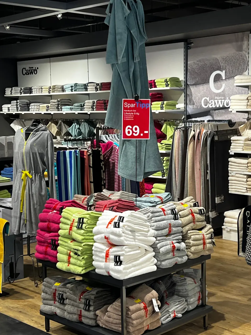 Cawö Handtuchset 6 tlg Serie Lifestyle graphit