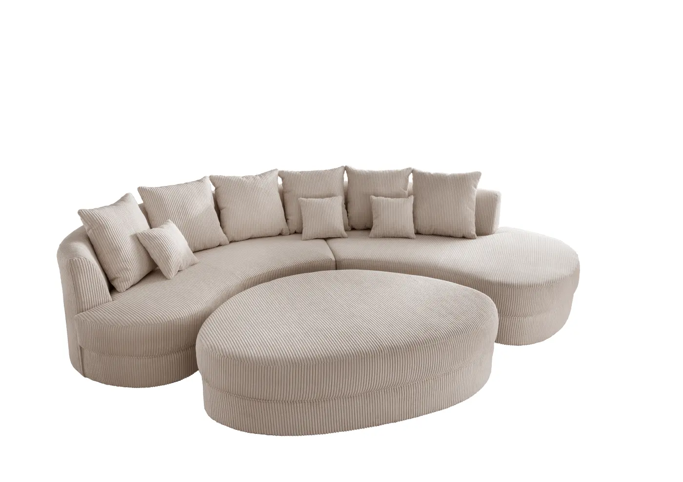 Benformato Hocker Limoncello Cord beige 150 x 38 x 96 cm