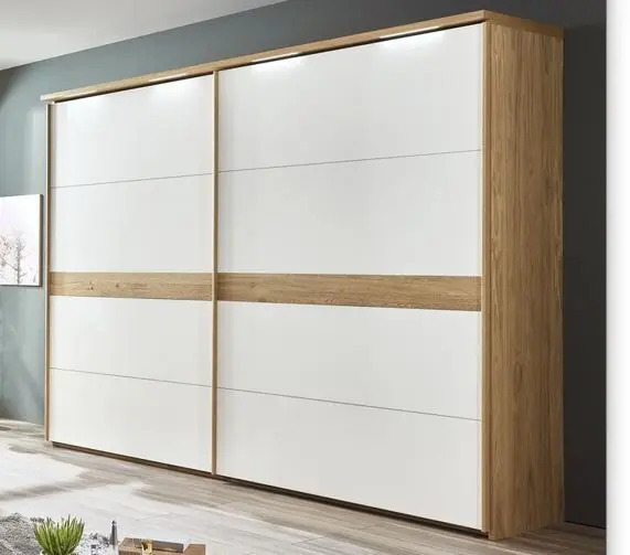 C. Disselkamp Luxus Schwebetürenschrank  Wildeiche/weiß B/H/T: 301,3 x 230,2 x 68 cm