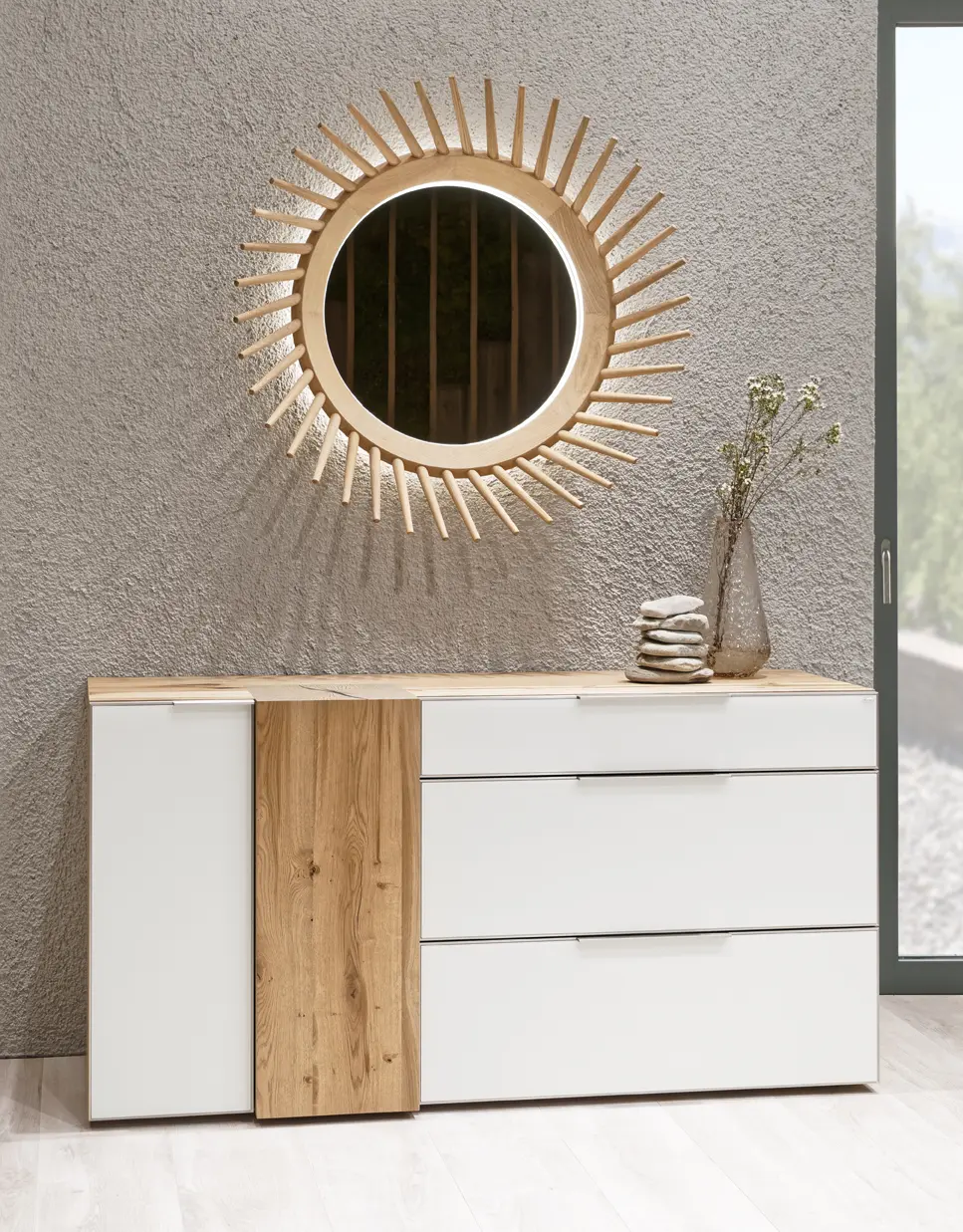 Voglauer  Kommode V-Alpin Schlafen Eiche Altholz/Glas optiwhite