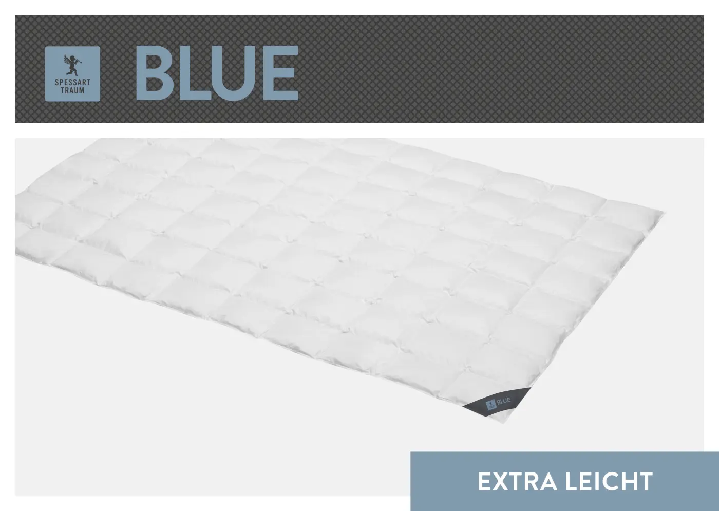 Spessarttraum Daunendecke Blue, 135 x 200cm, 0,32 Gramm weiß