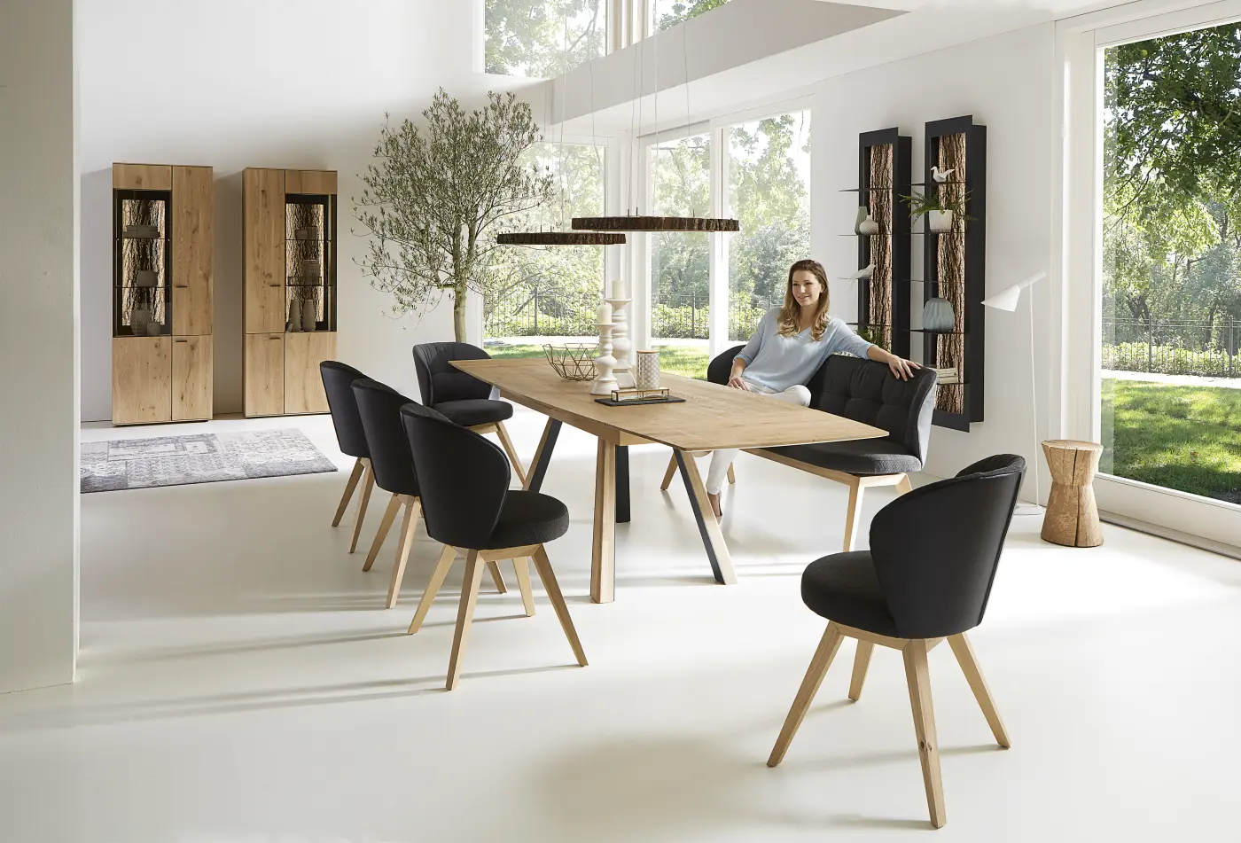 Hartmann  Standelement, 3T, Glas rechts Runa Kerneiche Natur massiv H / B ca. 205 x 72 cm