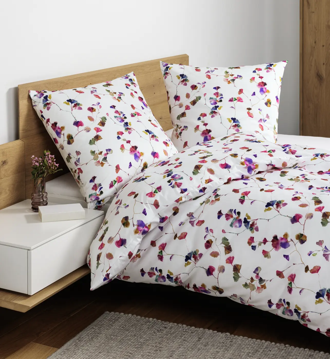 Janine Mako-Satin Bettwäsche modern art S multicolor 135x200,80x80 cm