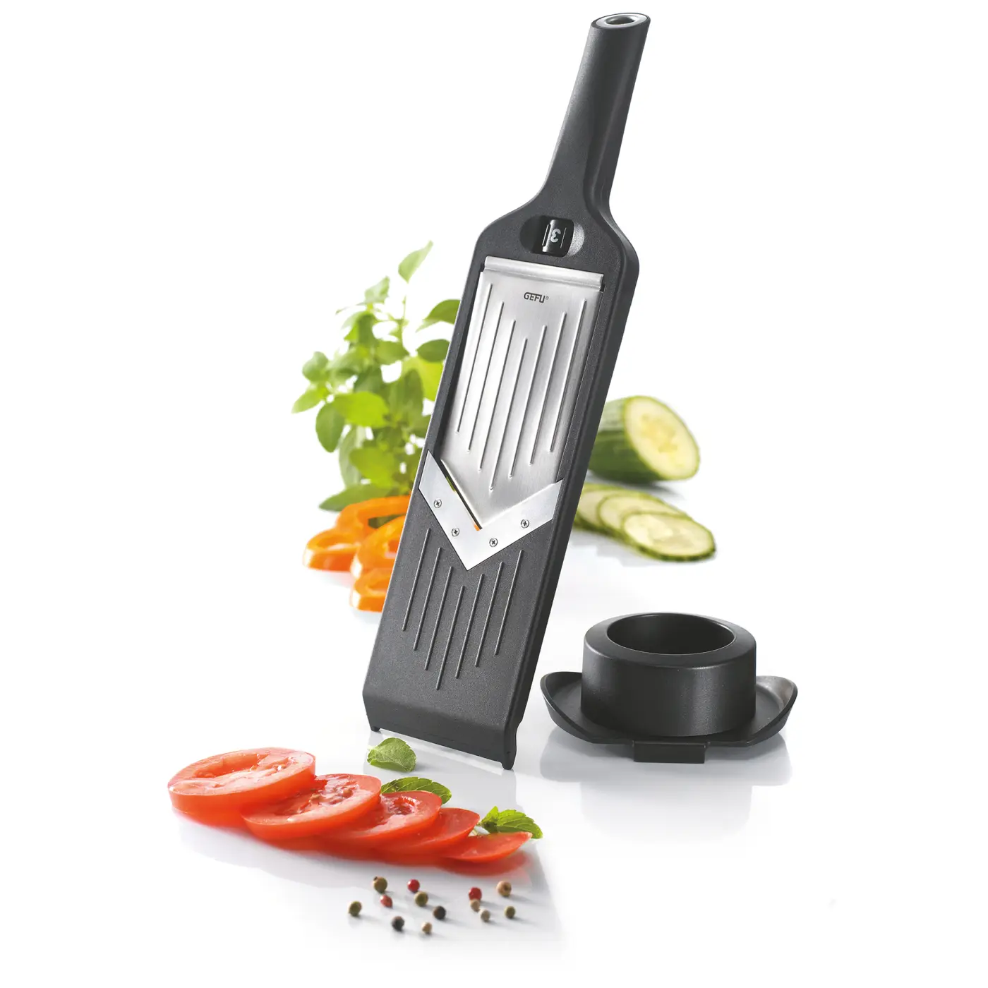 Gefu V-Hobel VIOLI® Schwarz, silber