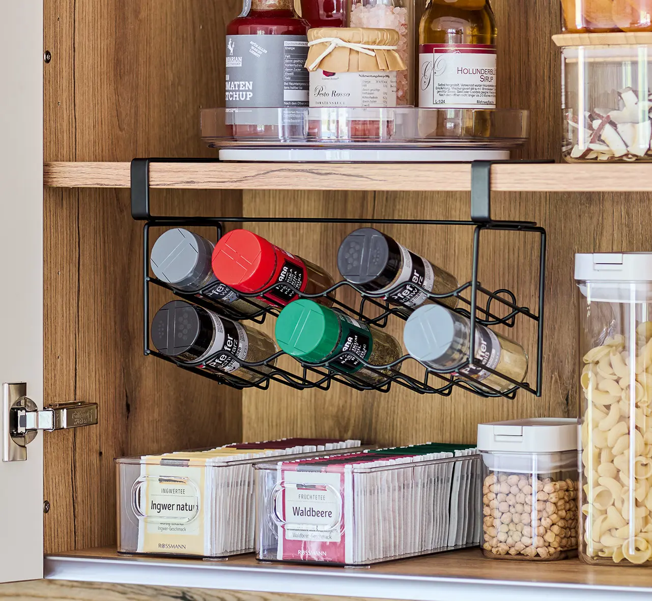 Zeller Gewürzgläser-Regal Metall schwarz