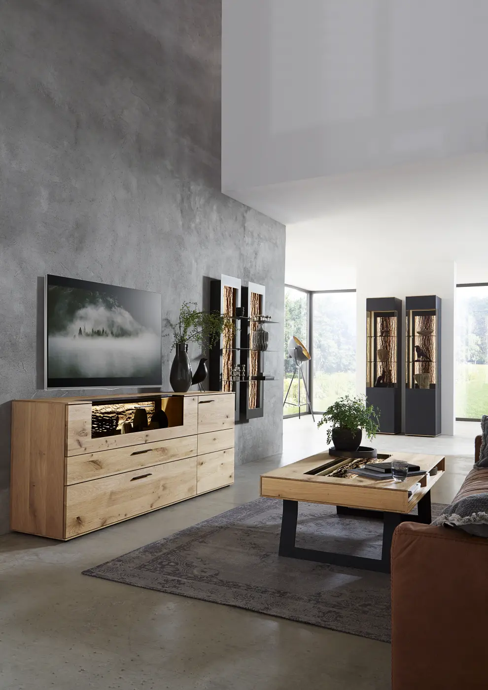 Hartmann  Sideboard, 2-trg., 2 Schübe Runa Kerneiche Natur massiv H / B ca. 77 x 192 cm