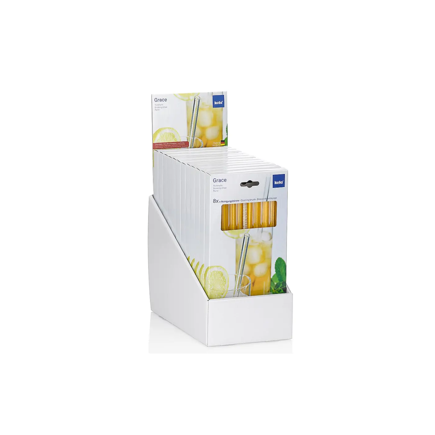 Kela Trinkhalm Grace Glas transparent 12er Display 23,0cm 0,9cmØ Kela Trinkhalm Grace Glas transparent 12er Display 23,0cm 0,9cmØ