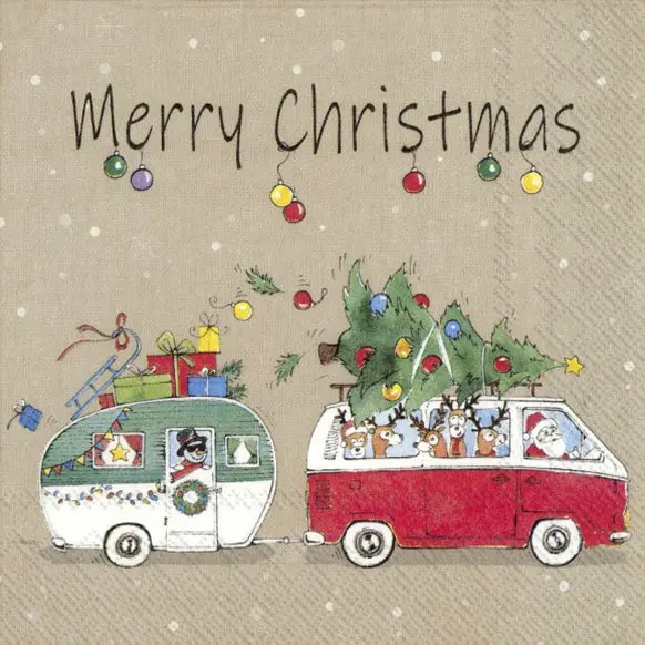 Ihr Lunch-Servietten CHRISTMAS CAMPING 33X33 cm