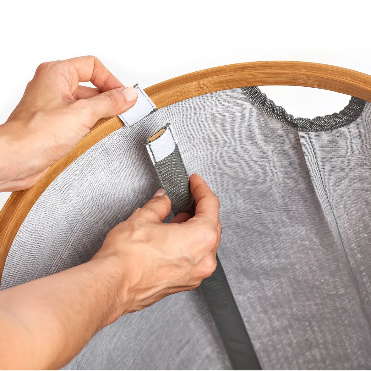 Zeller Wäschesammler Polyester/Bamboo grau