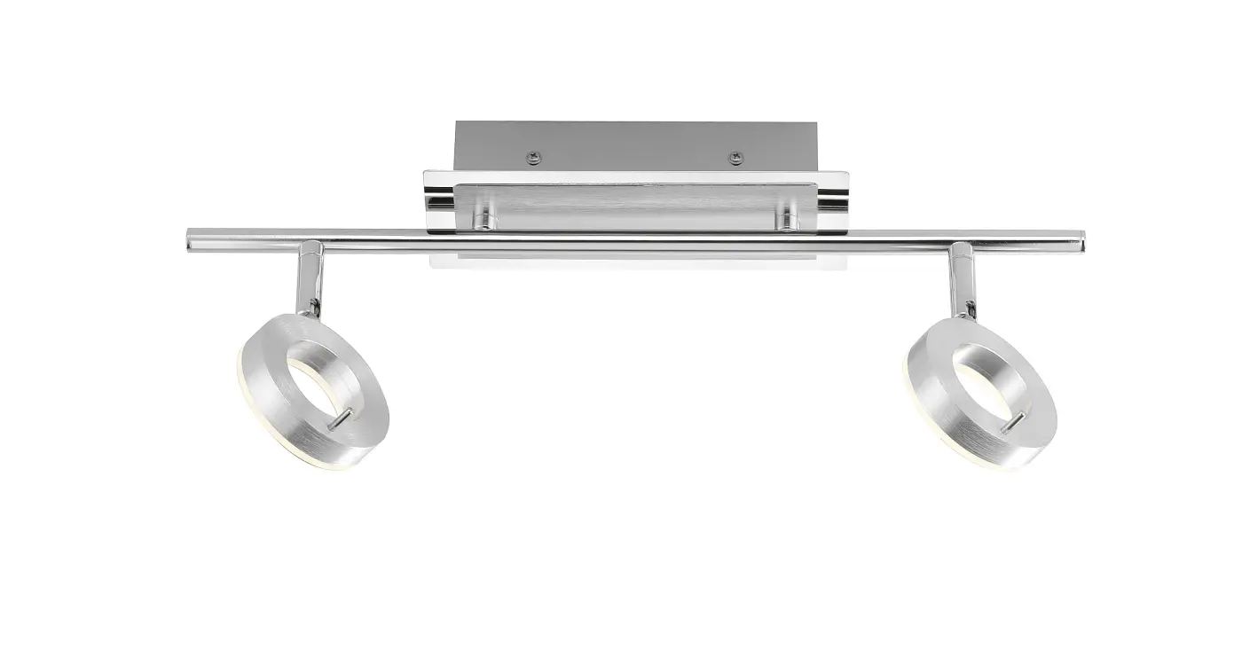 Paul Neuhaus  Deckleuchte 2-flg.  SILEDA Aluminium matt