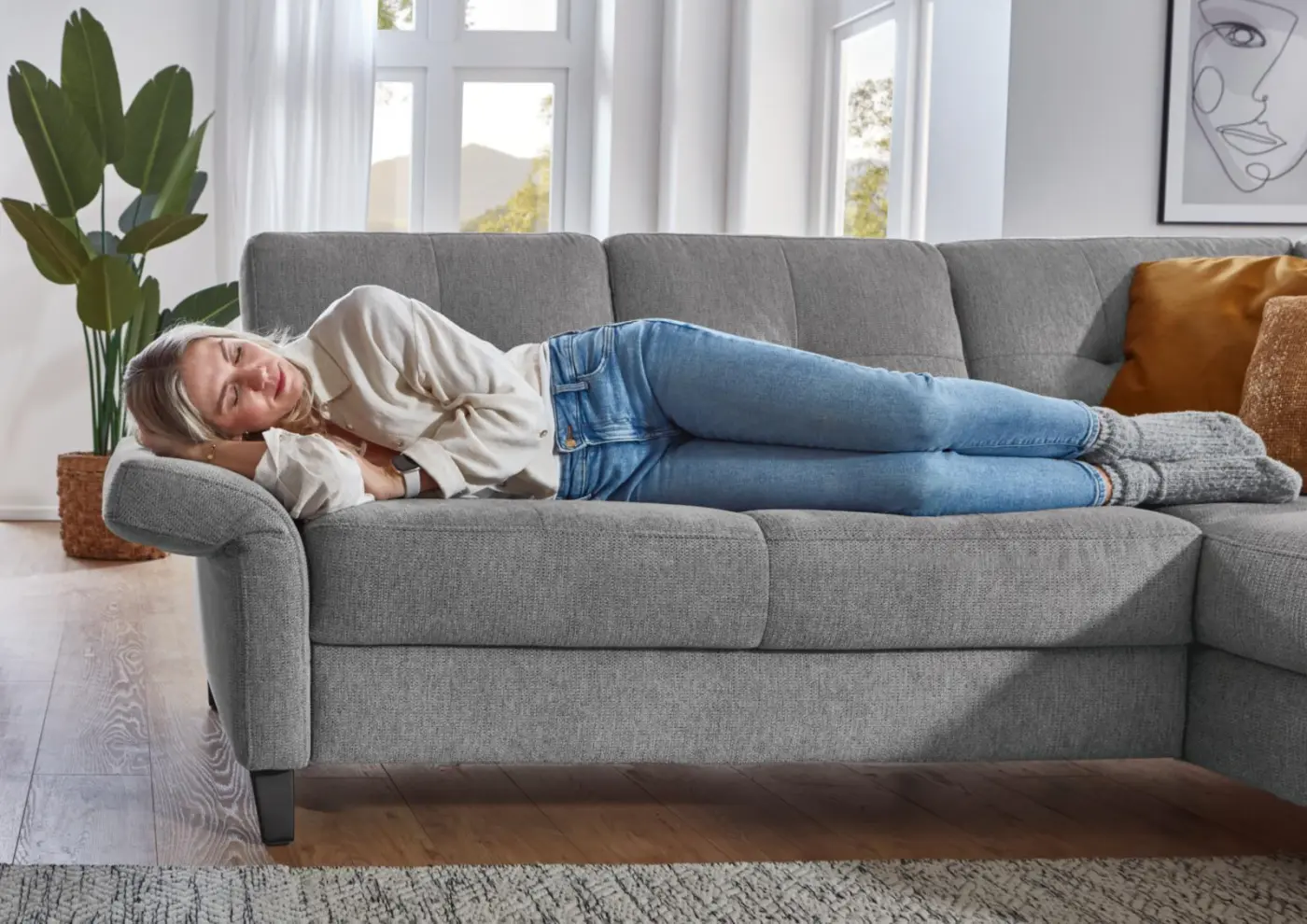 Sit & More  Armlehnoptik Varese VME ORLEAN / Orlean grau 8202