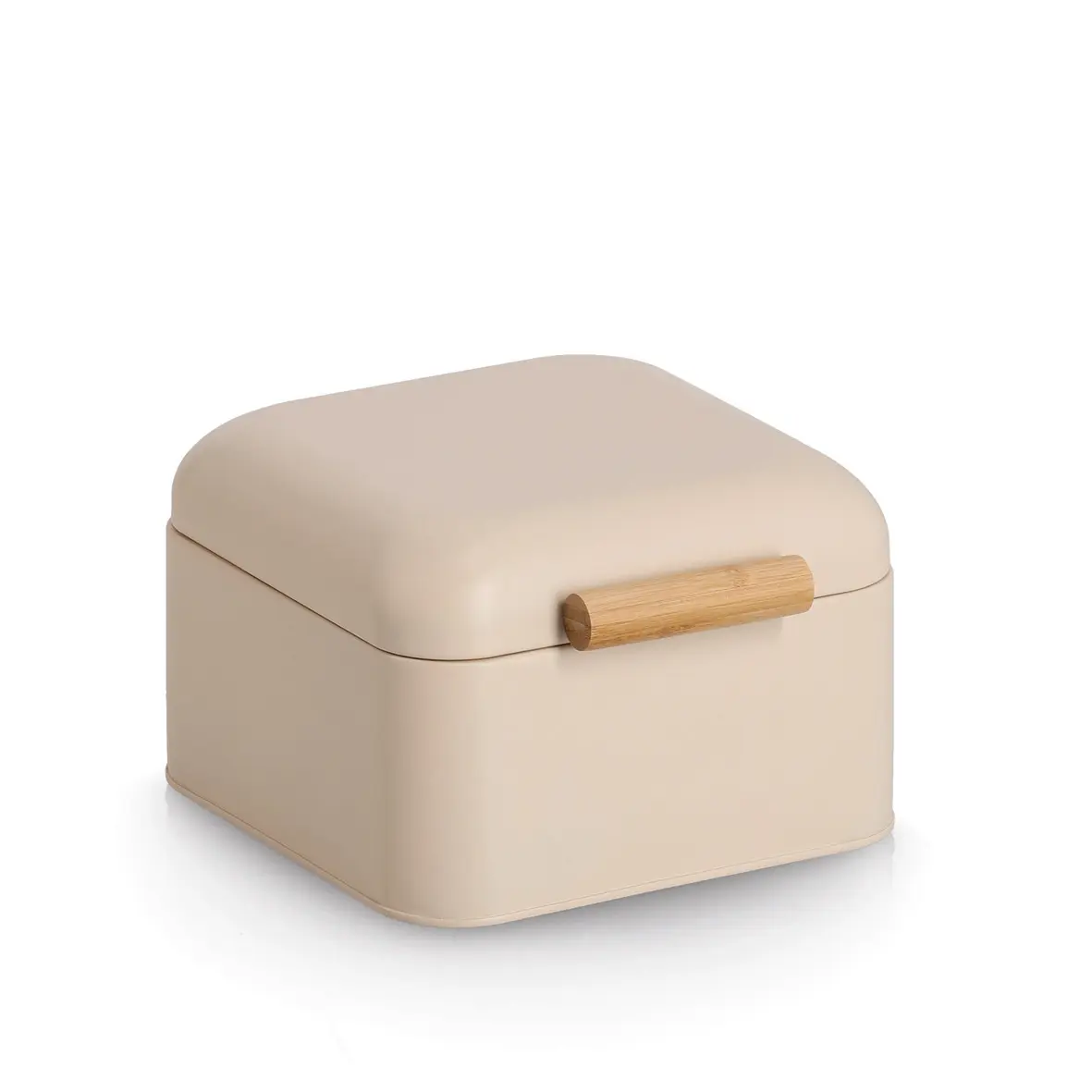 Zeller Brotkasten Metall/Bambus beige