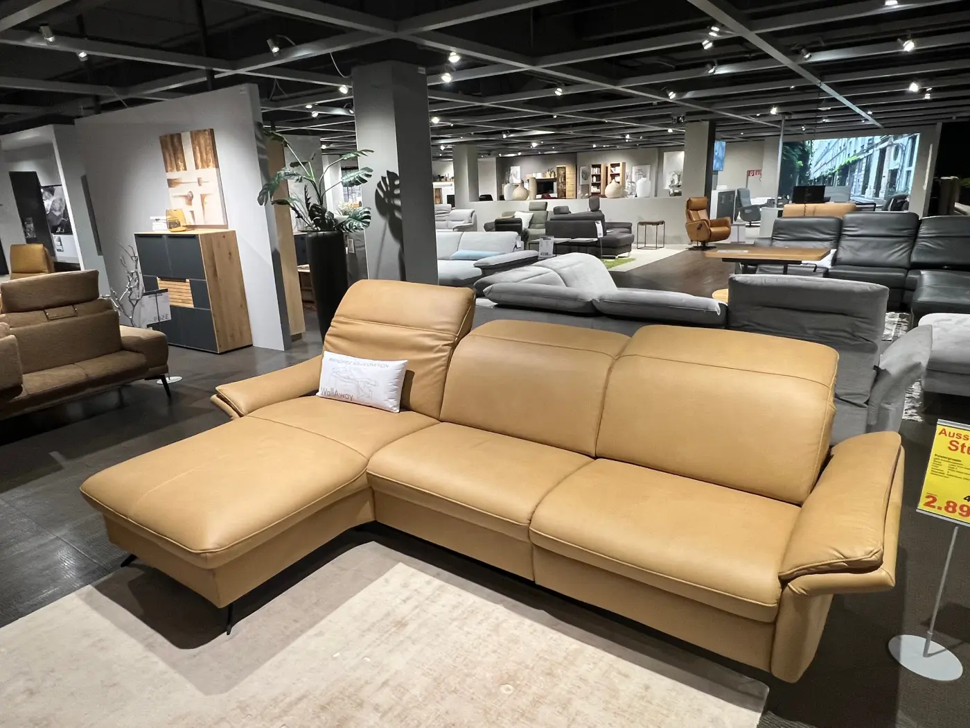 Polinova Polstergruppe mit Funktion MM-PN1161 Leder honey ca. 169 x 311 cm