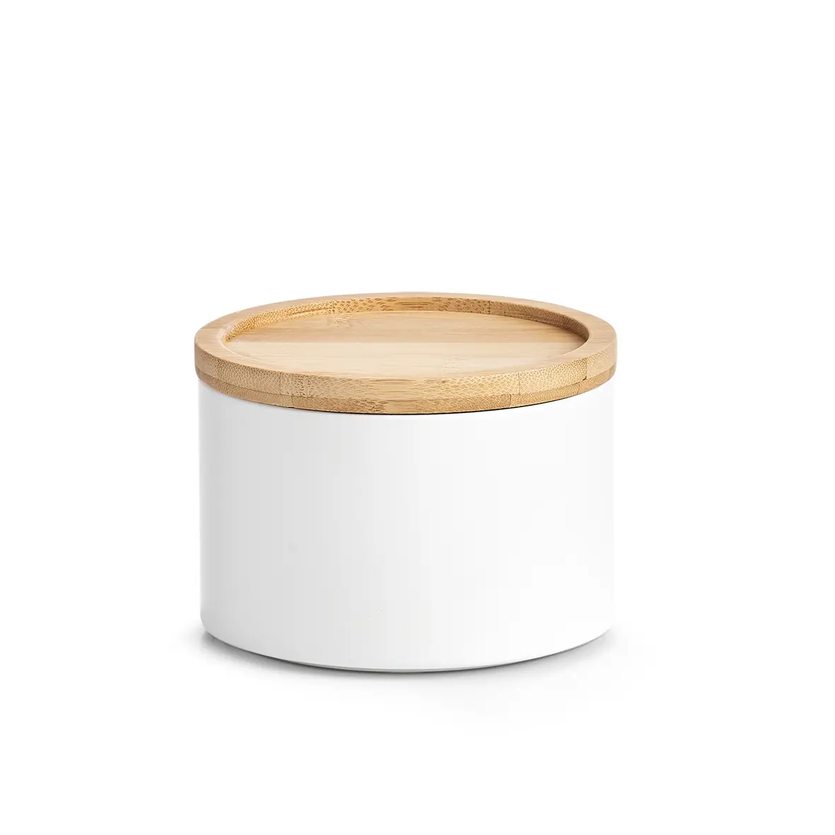 Zeller Vorratsdose Metall/Bamboo weiß