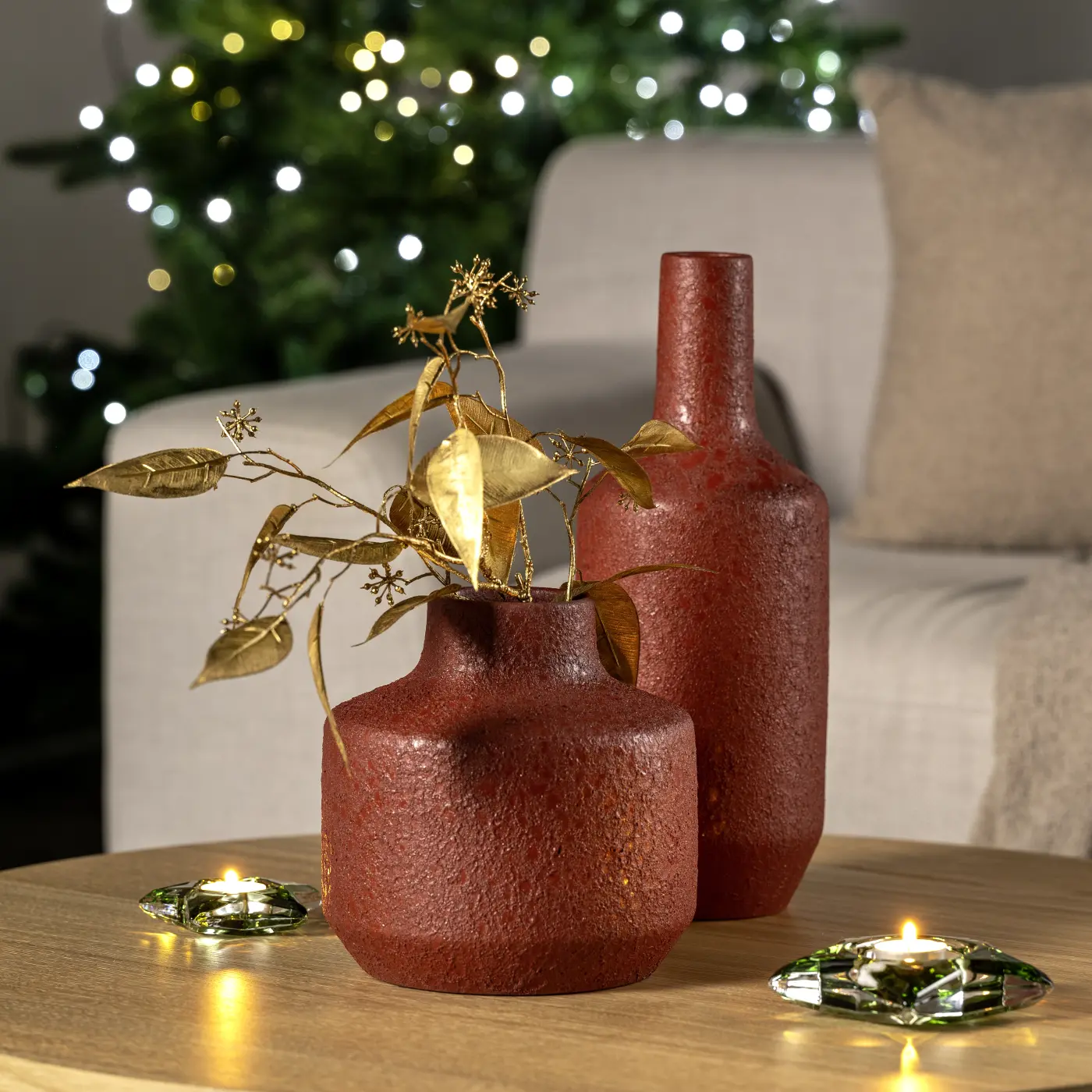 Leonardo Vase Autentico Keramik rot ca. 22 cm hoch