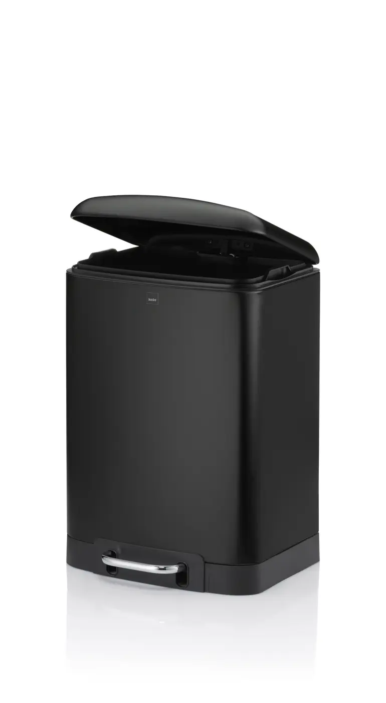 Kela Treteimer Davino Metall schwarz Sil. Close 27x23,5x40cm 12l