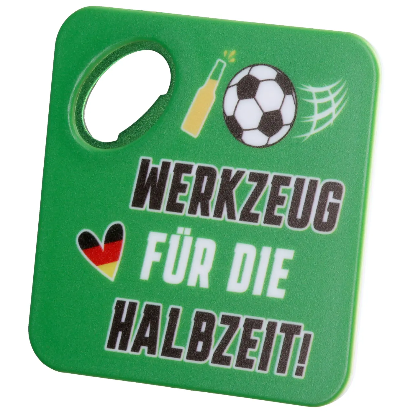 Gilde Flaschenöffner "Fußball" Kunststoff grün