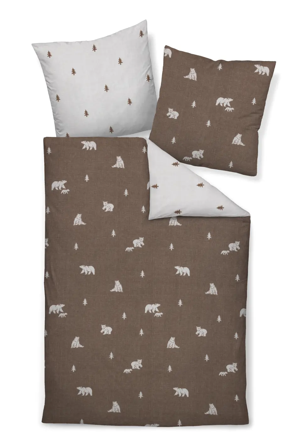 Janine Garnitur Feinbiber  beige braun 135x200,80x80 cm