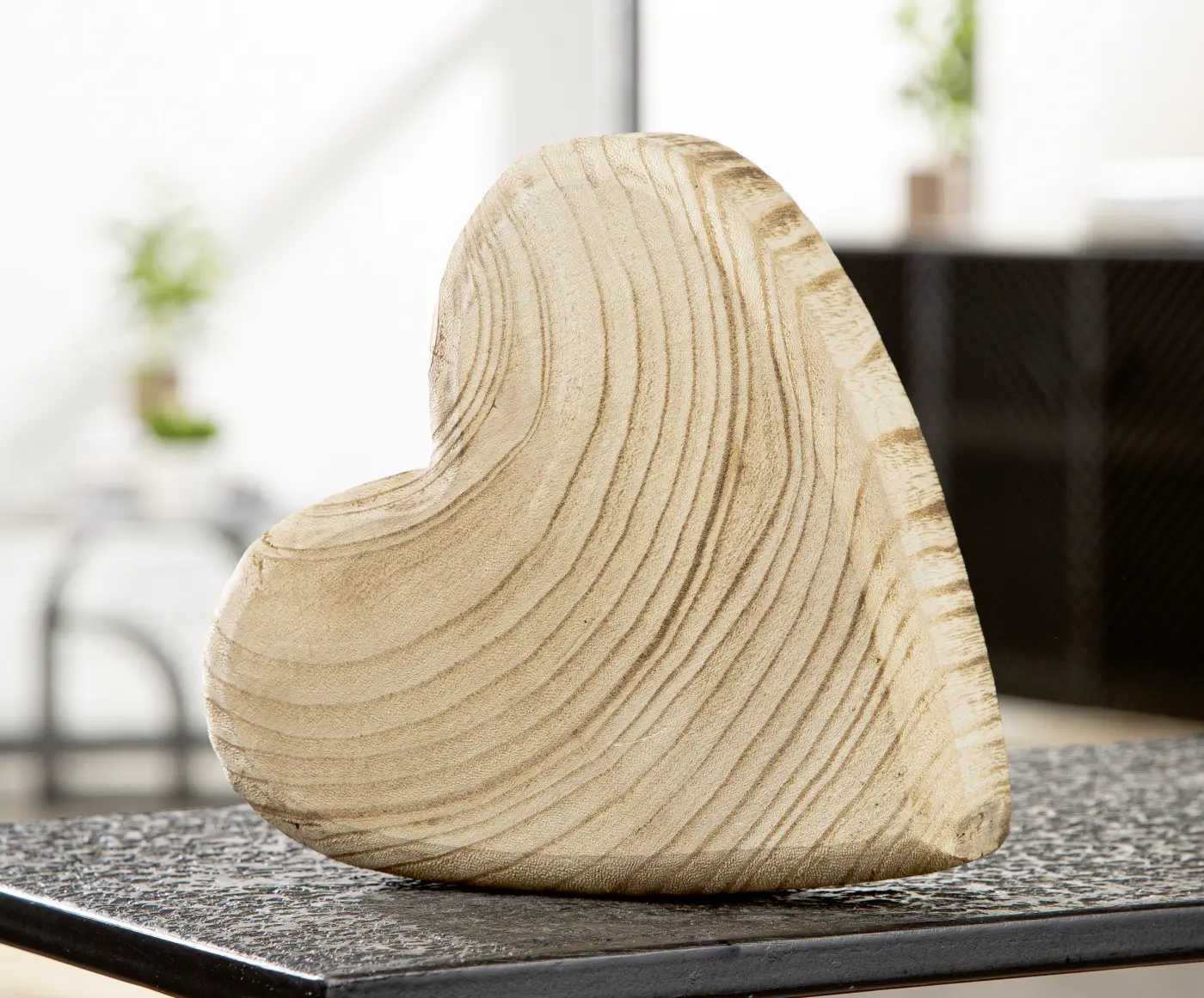 Gilde Dekoobjekt Herz naturfarben 20 cm Holz