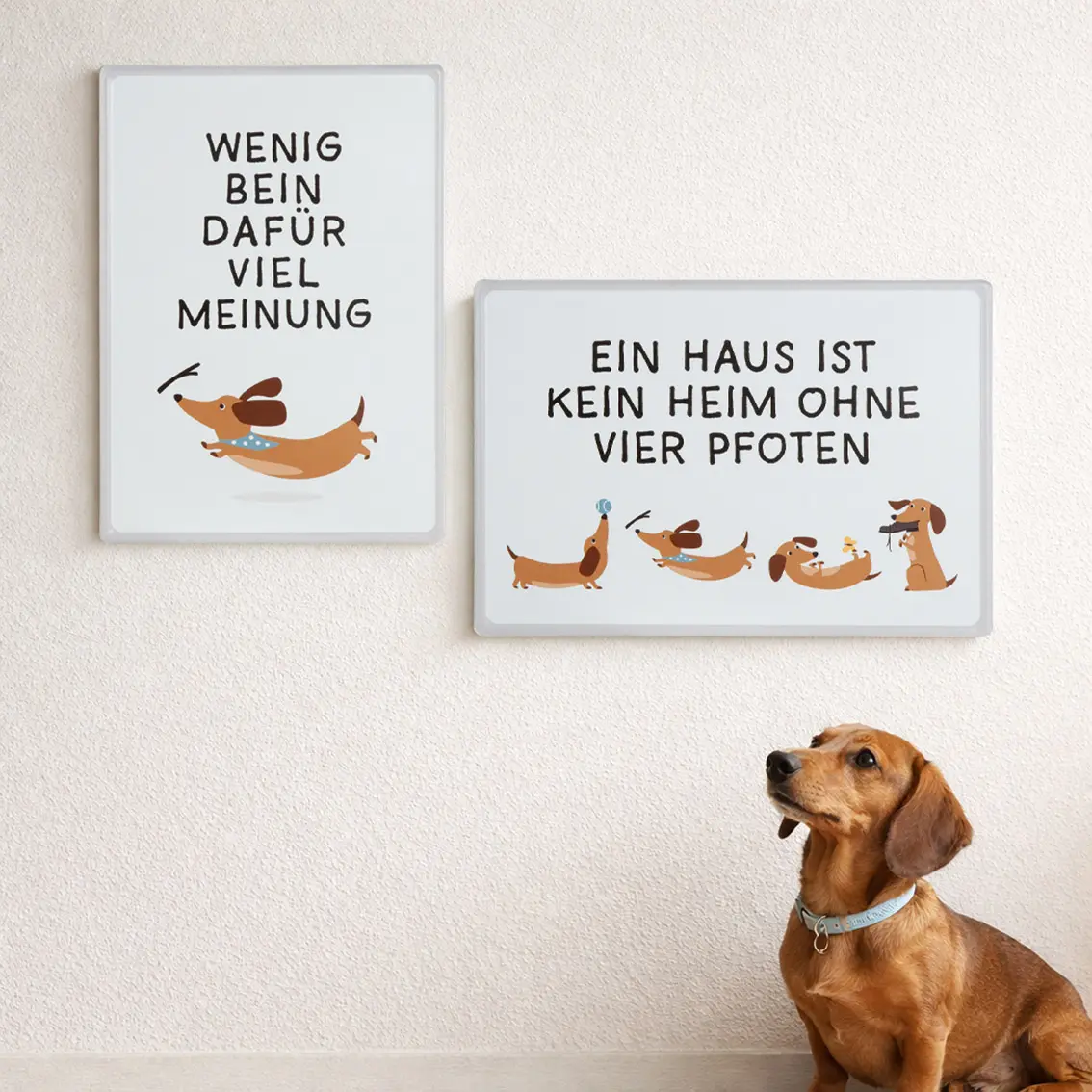 Gilde Schild Dackel Detlef weiß B 21 x H 30 cm
