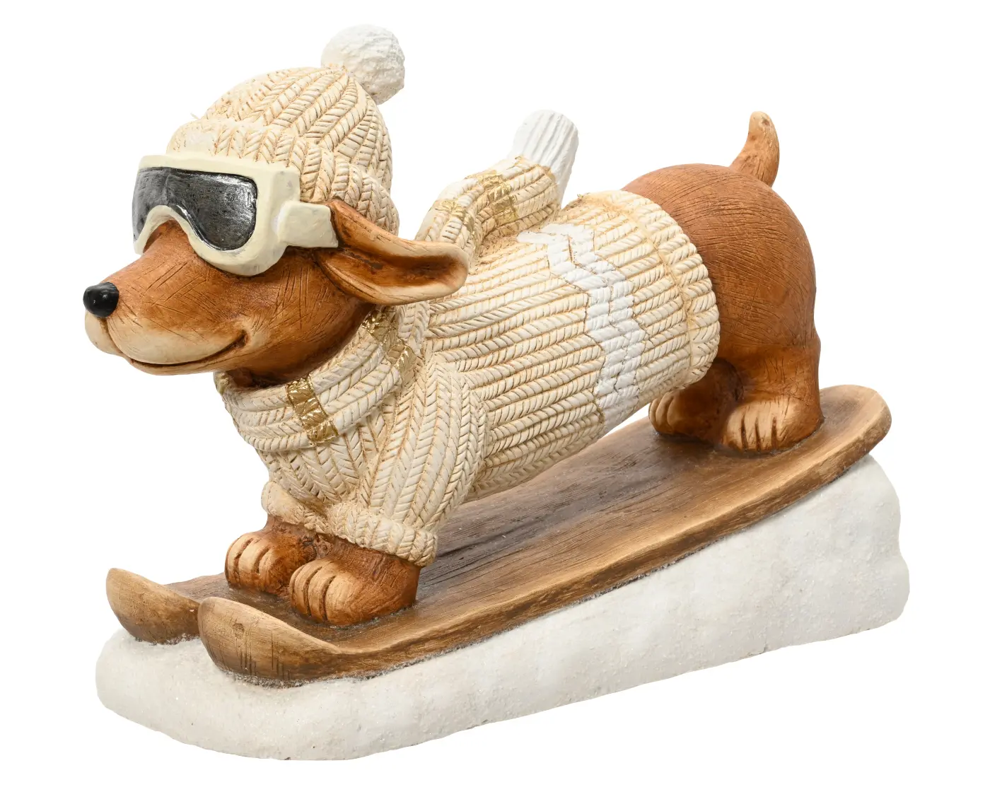 Gilde Handwerk Dackel-Figur Topsi Magnesia braun 24 cm
