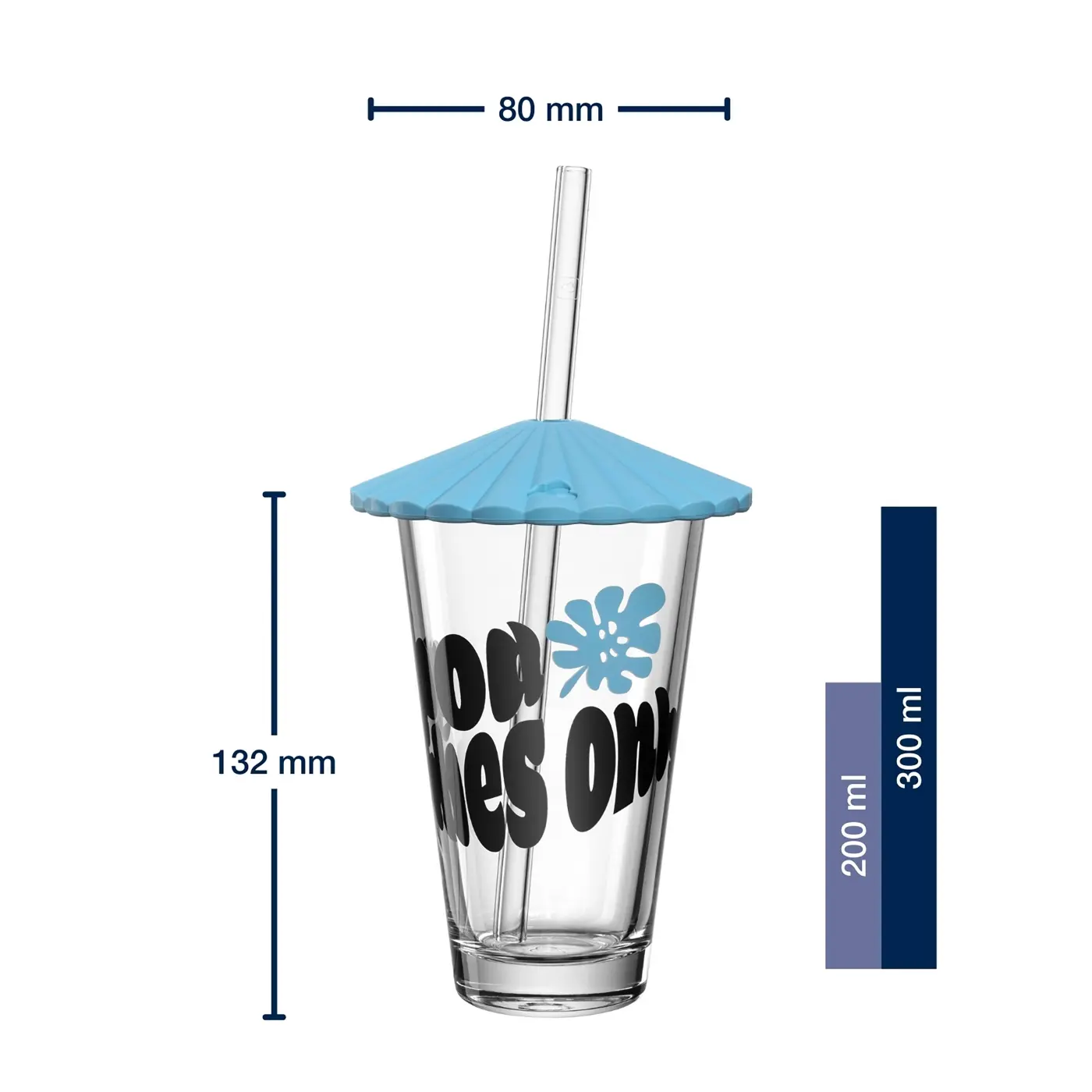 Leonardo Set Getränke SOLE Materialmix blau 21 cm 200 ml