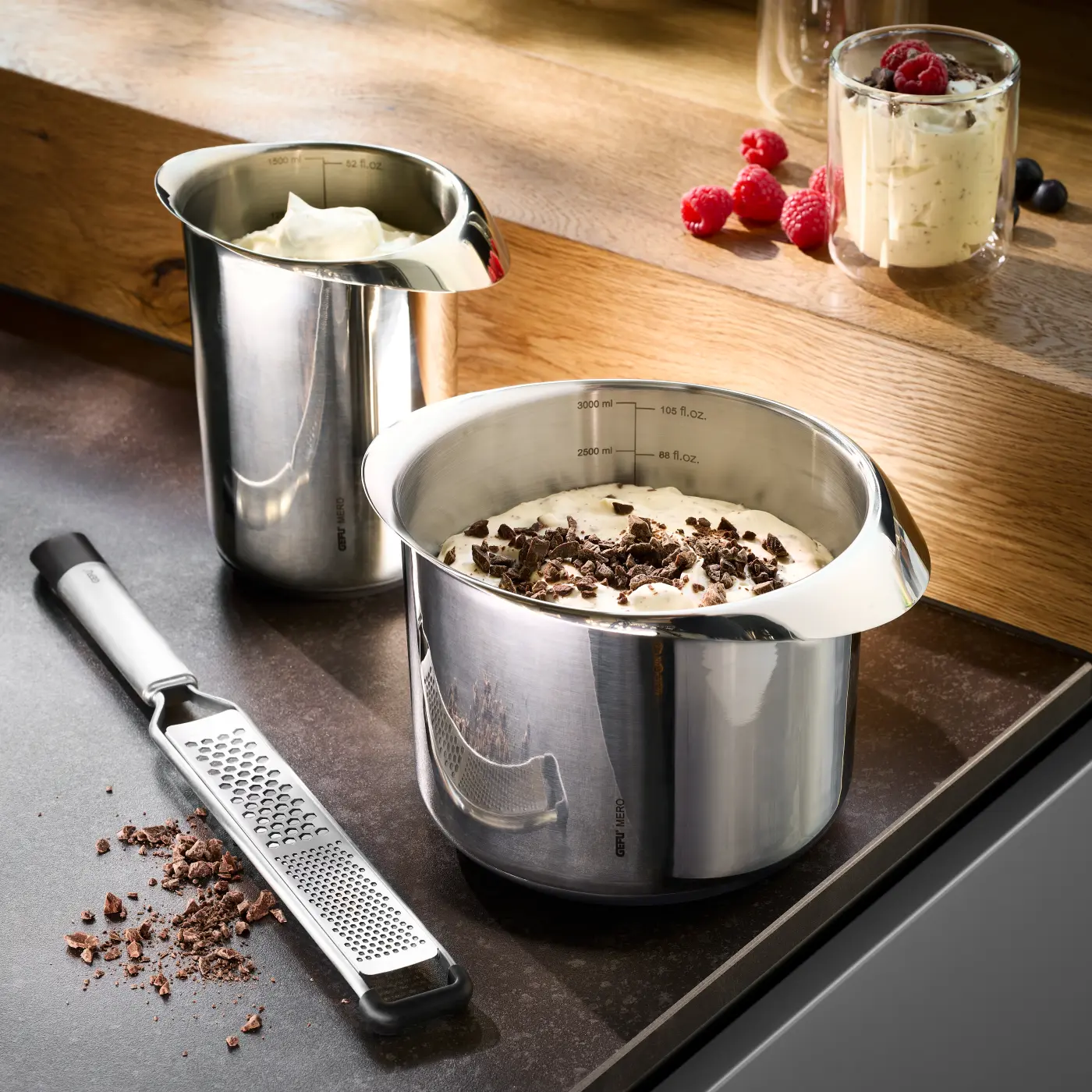 GEFU Rührschüssel MERO  1.500 ml schwarz/silber hochwertiger Edelstahl|Silikon|