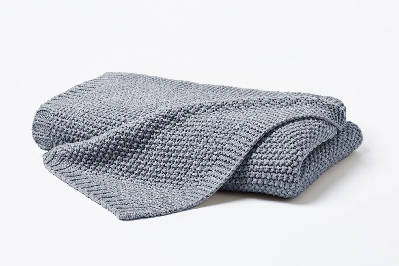 Hahn Strickdecke, 130 x 170 cm Strickdecke Uni mittelgrau