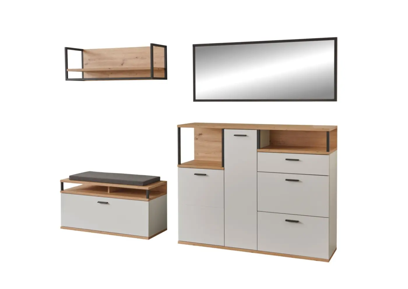 Ideal Gaderobe Basset  weiß/braun  ca. 255 x 205x 37 cm