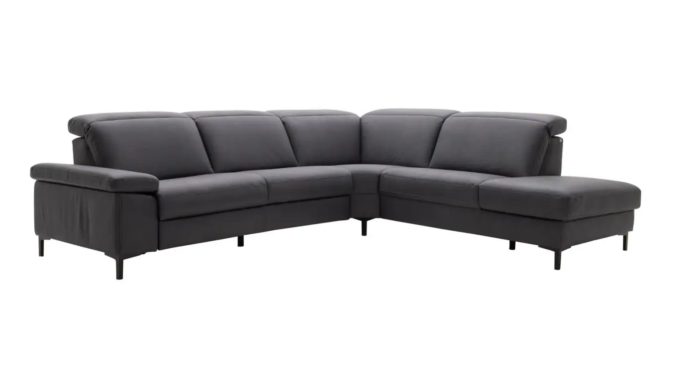 Interliving Wohnlandschaft mit Kopfteilverstellung Serie  4046 Stoff graphit ca. 287 x 254 cm