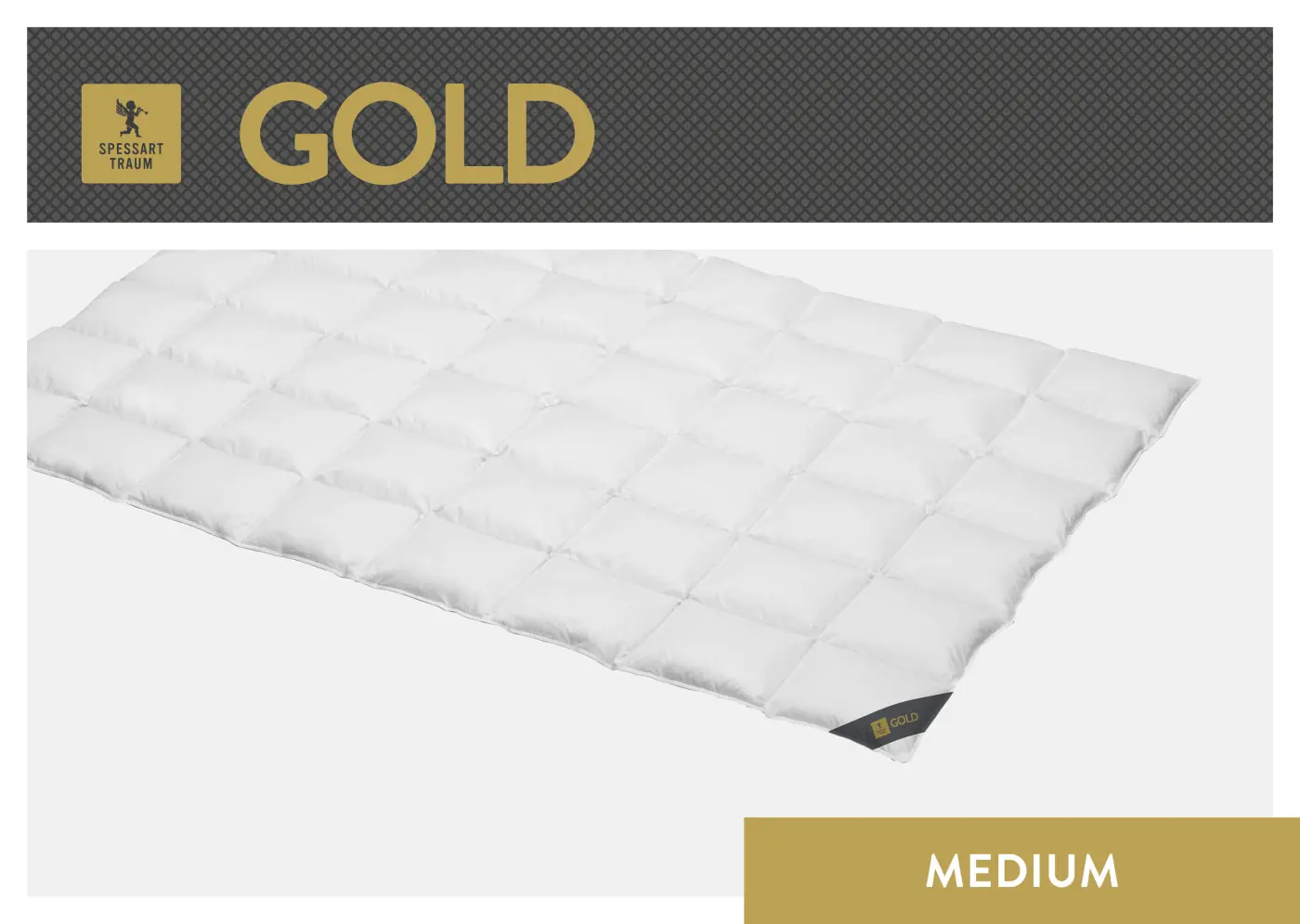 Spessarttraum Daunendecke Gold, 135 x 200cm, 0,46 Gramm weiß