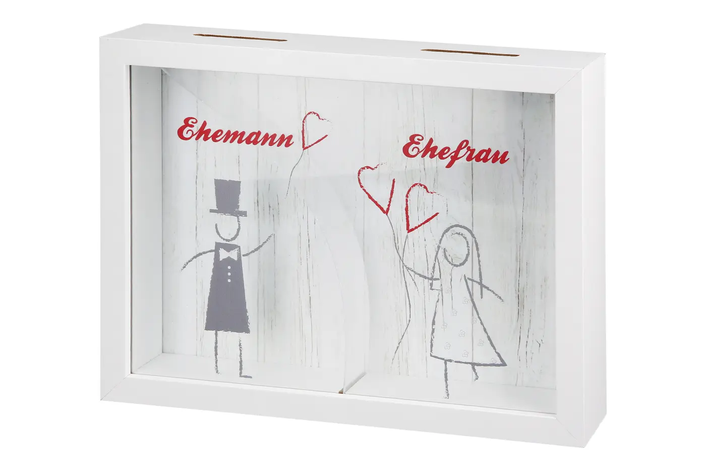 Gilde Spardose rechteckig weiß 17 cm MDF