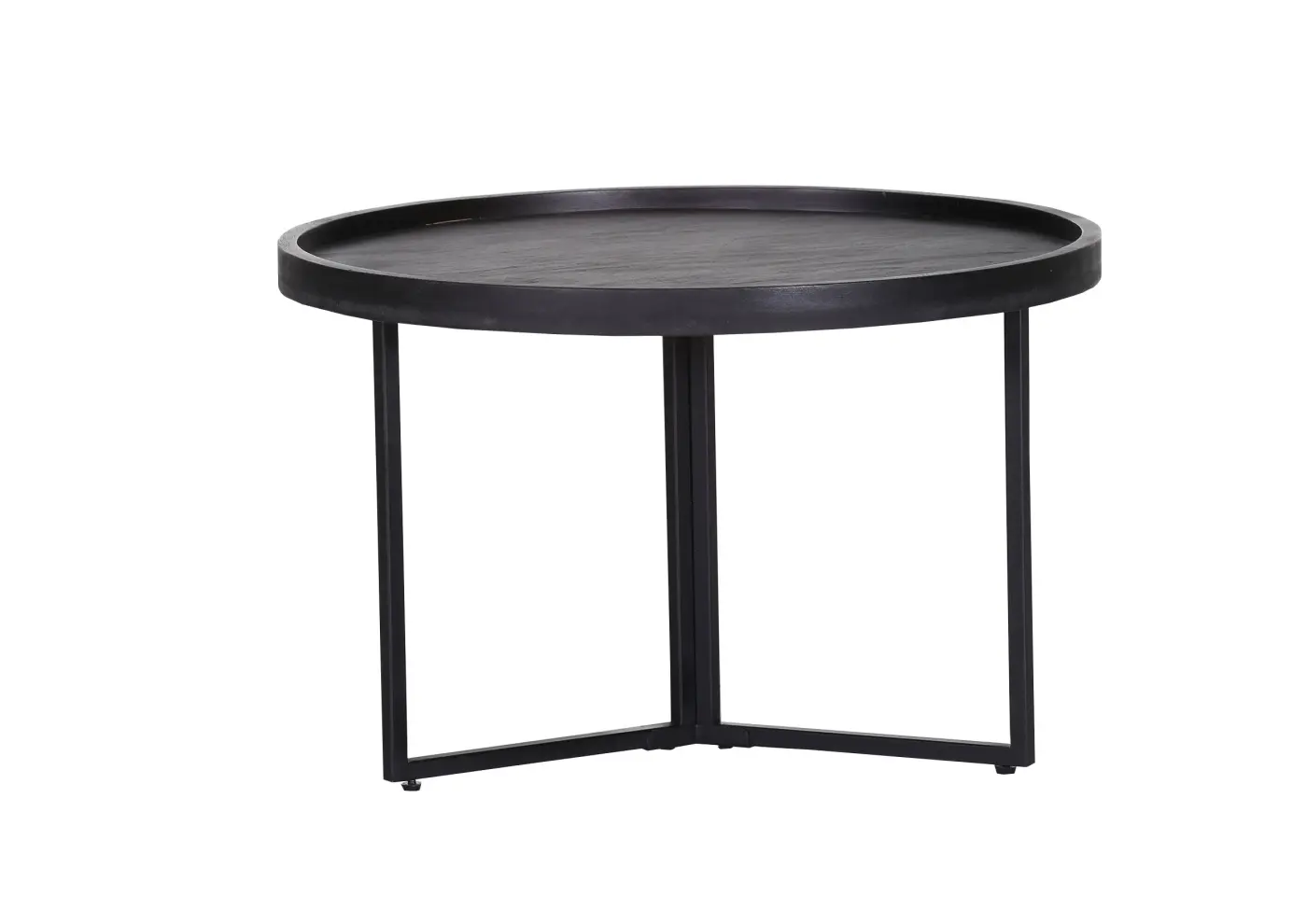 Gutmann  Beistelltisch Grace Echtsteinfurnier schwarz / Metall schwarz 58 cm