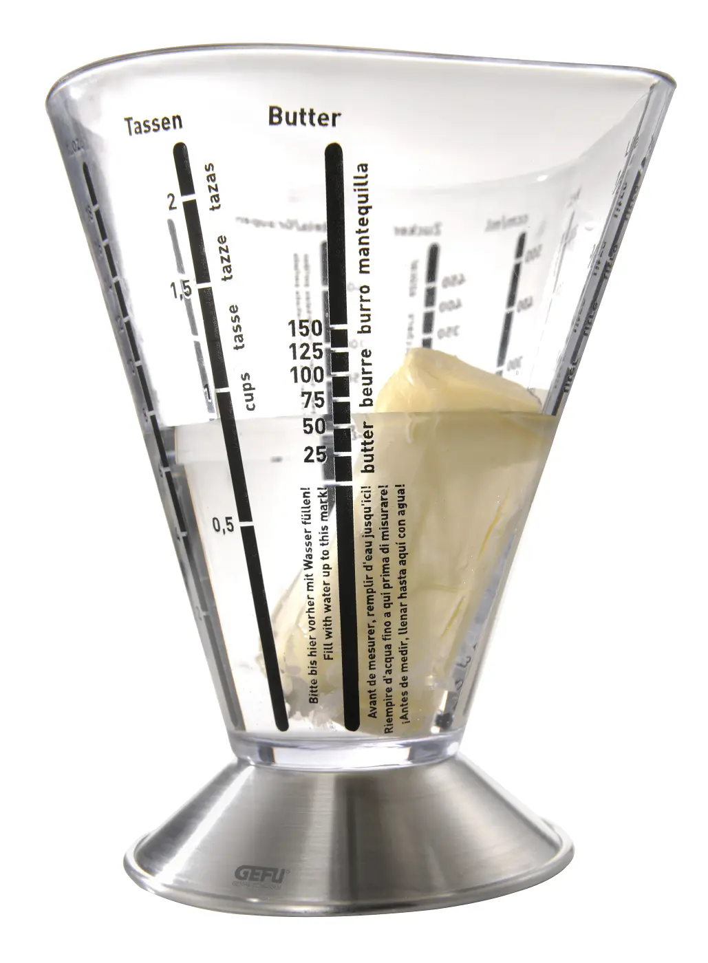 GEFU Messbecher SATURAS  500 ml schwarz/silber hochwertiger Edelstahl|Kunststoff|