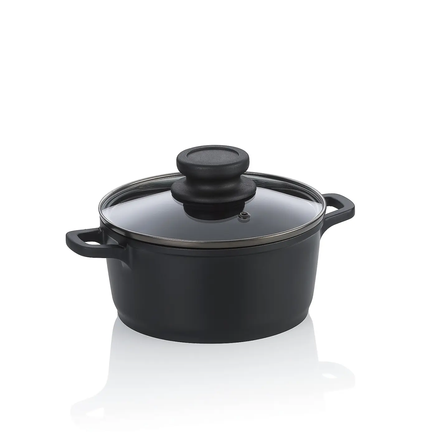 Kela Fleischtopf Atura Aluguss schwarz 8cm 16cmØ 1l