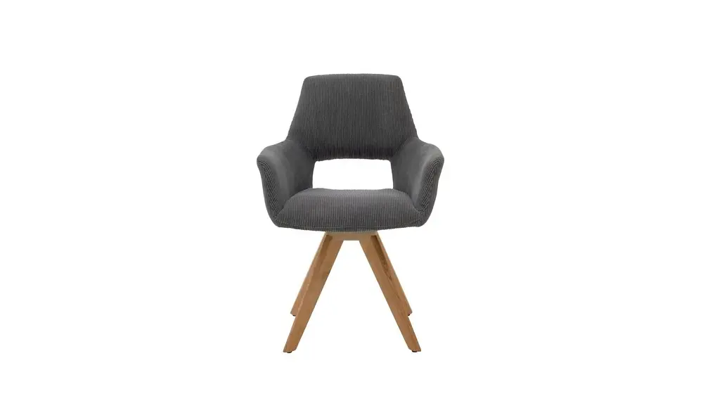 Interliving Schalensessel drehbar Serie 5605 Cord anthrazit/Eiche Interliving Schalensessel drehbar Serie 5605 Cord anthrazit/Eiche