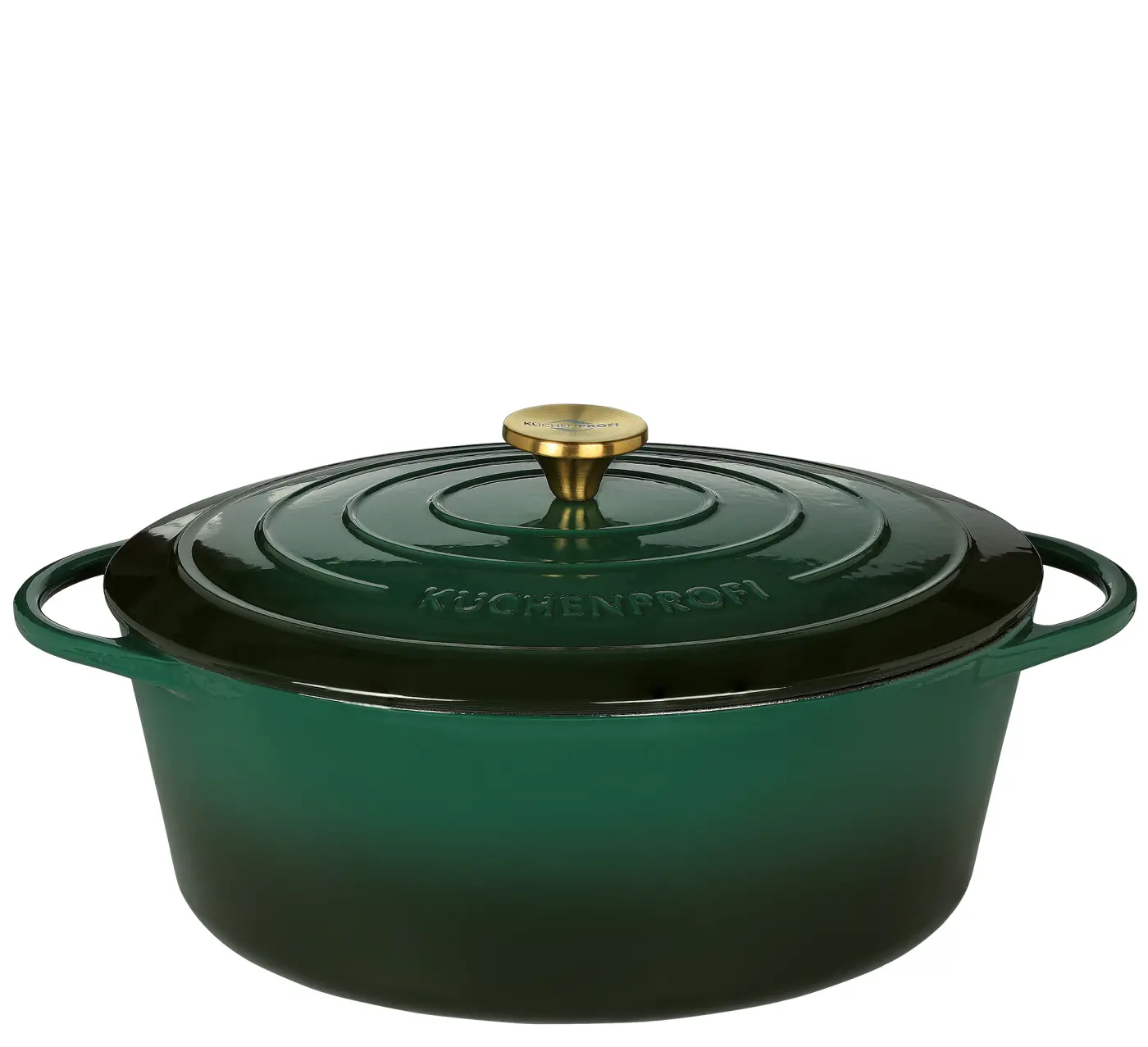 Küchenprofi  Bratentopf oval, 33 cm racing green PROVENCE emailiertes gusseisen