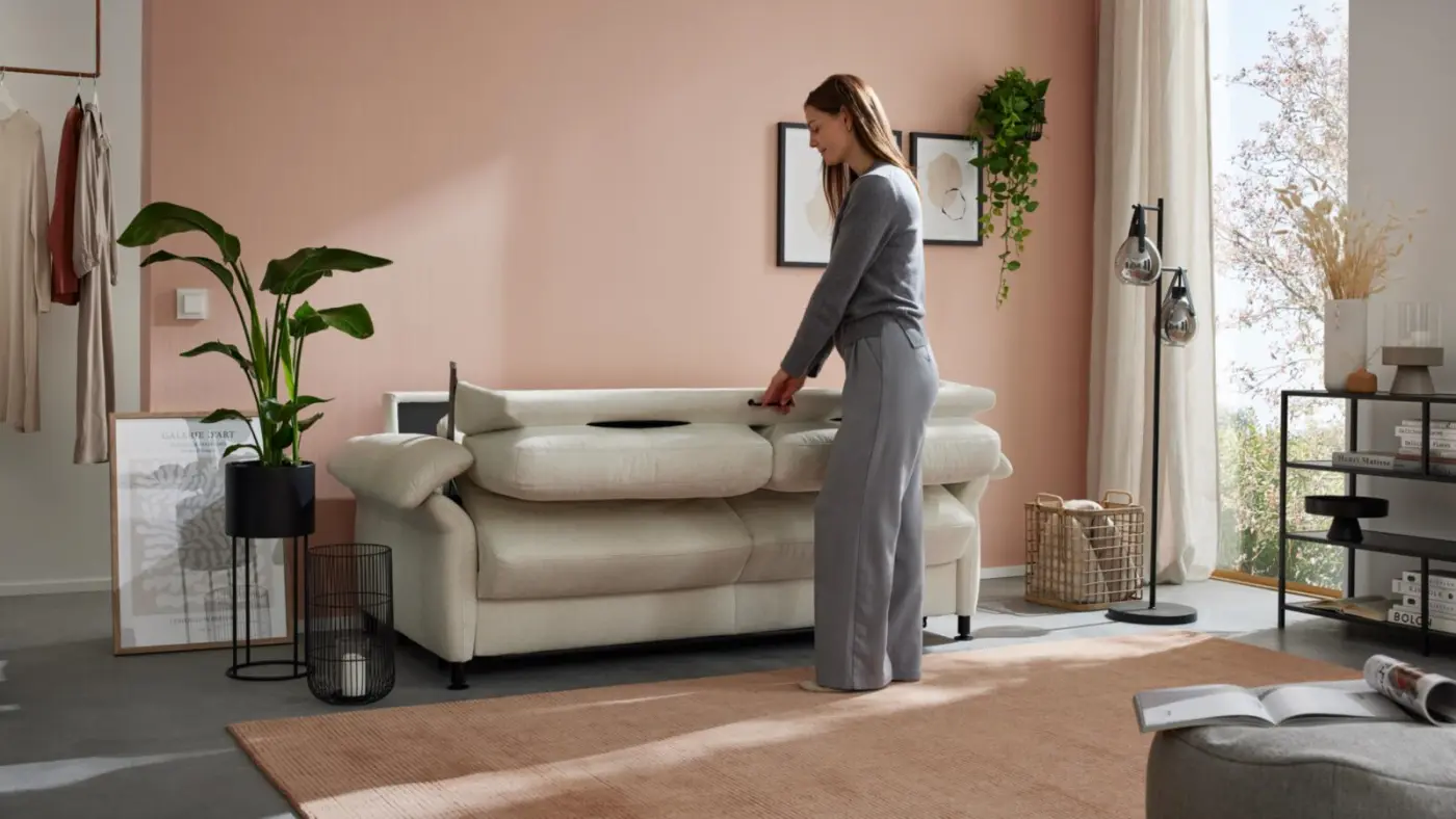 Interliving  Schlafsofa 4700 natur  ca. 195 cm