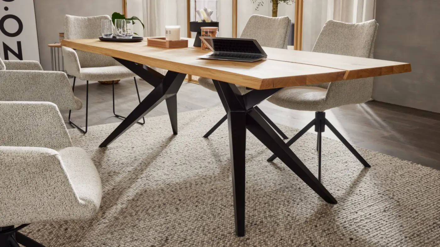 Interliving  Design-Baumtisch Serie 5118 Charaktereiche massiv geölt ca. 200 x 100 cm