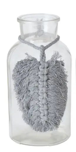 Boltze Vase Lyka Beige, Grau, Transparent