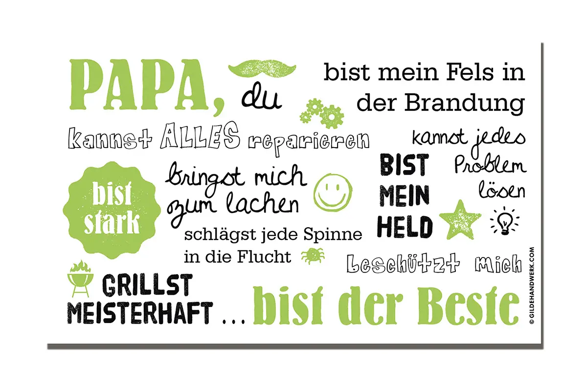 Gilde Brettchen "Papa, du bist der Beste" weiß