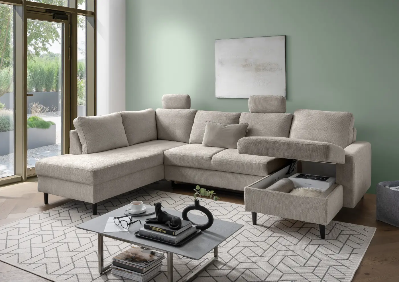 Benformato Funktionspolsterecke Passione Amanti taupe ca. 200 x 305 x 153 cm