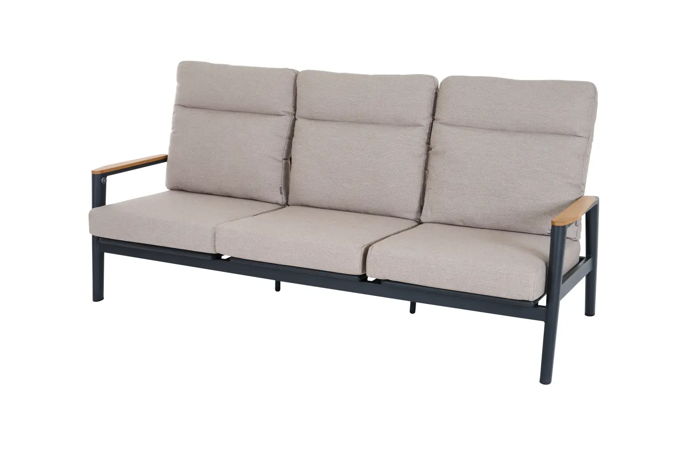 Siena Garden 3er Loungebank Cortina mit Rückenverstellung natur/anthrazit 209 cm breit